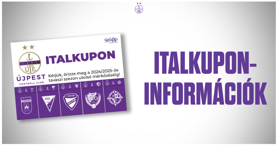 Bérleteseinknek ingyen sör vagy üdítő a hazai meccseken!