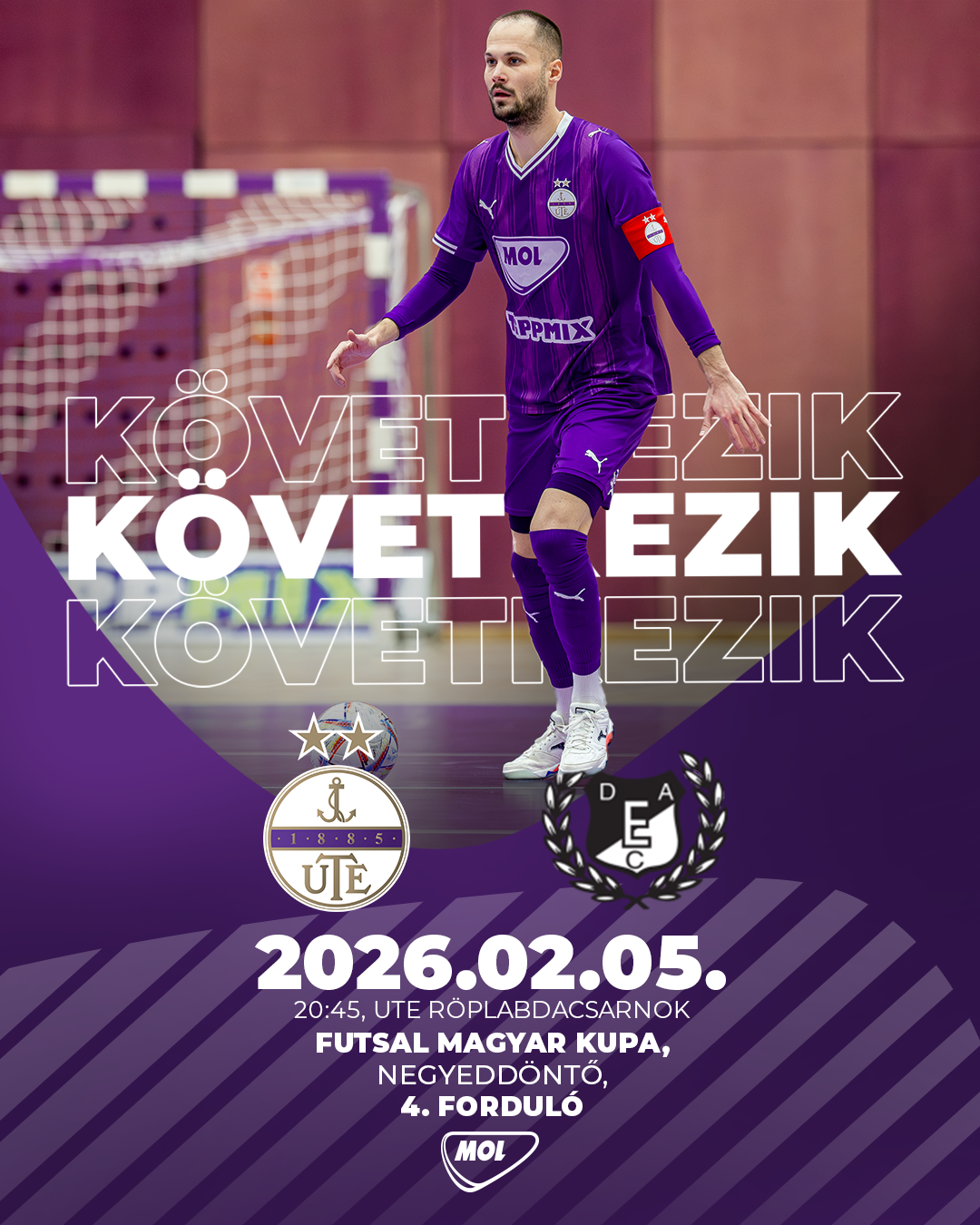 Február 5-én fogadja a DEAC-ot a Magyar Kupában futsalcsapatunk