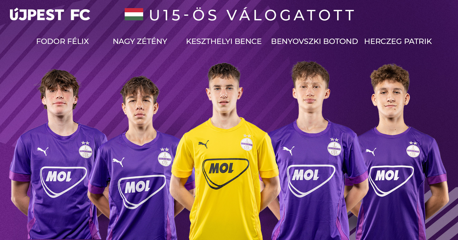 Öt játékosunkat is meghívták az U15-ös válogatottba!