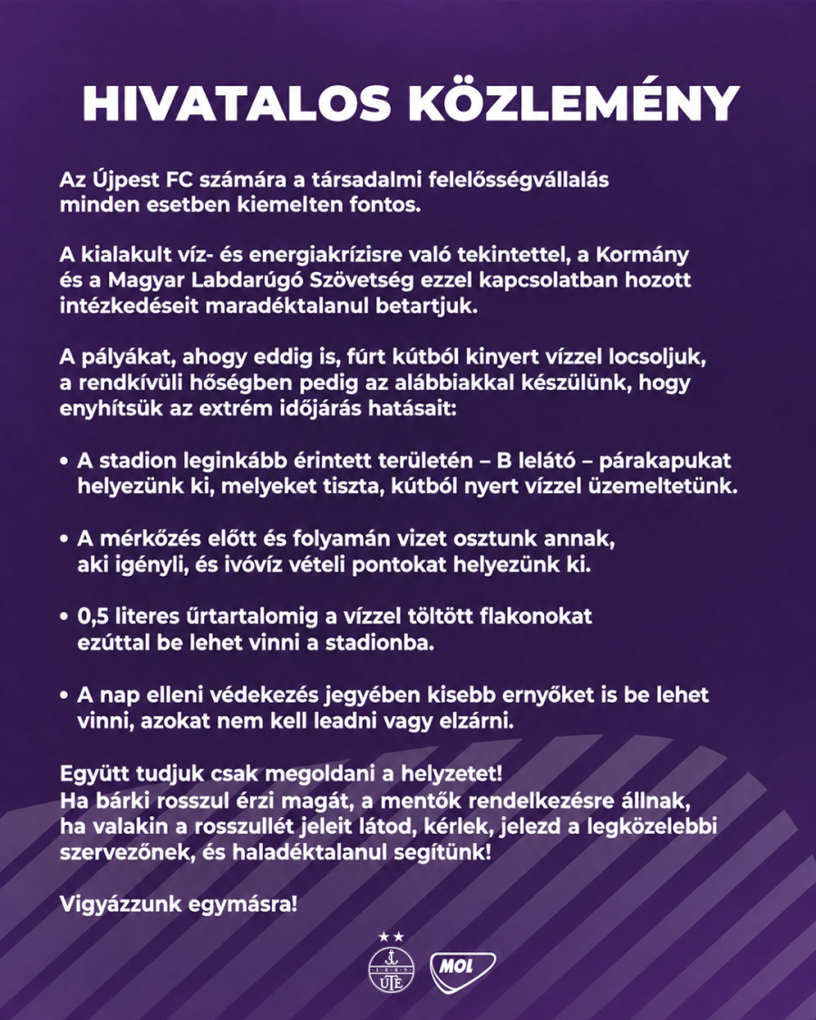 Hivatalos Közlemény
