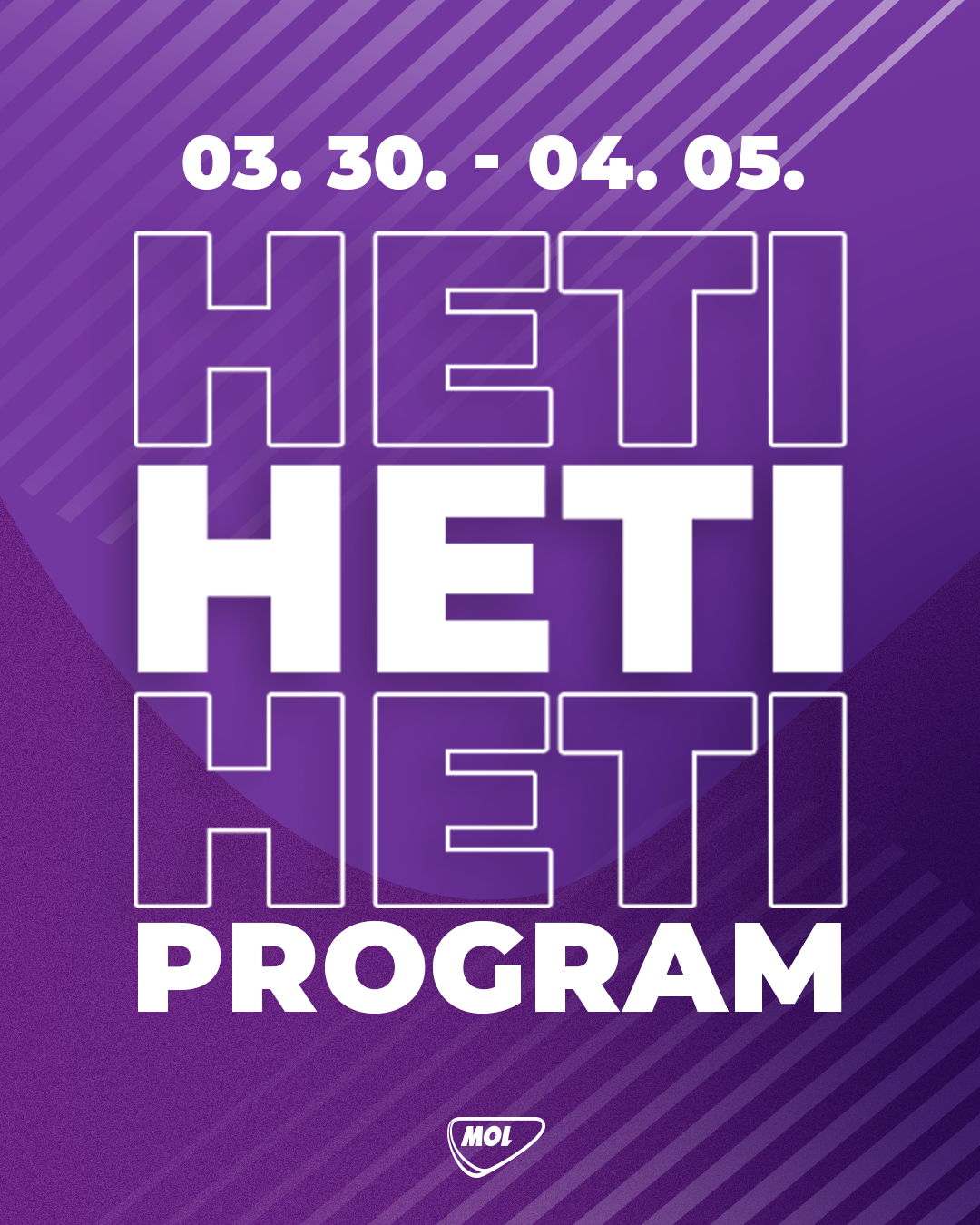 HETI PROGRAM – MÁRCIUS 30. – ÁPRILIS 5.