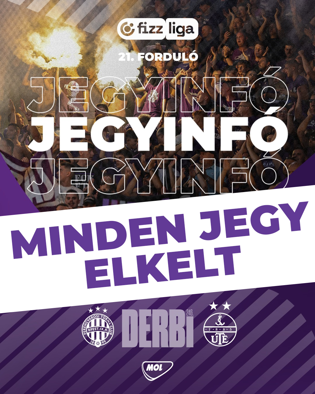 Elfogytak a vendégjegyek a szombati Derbire!💜⚓️🤍🔥