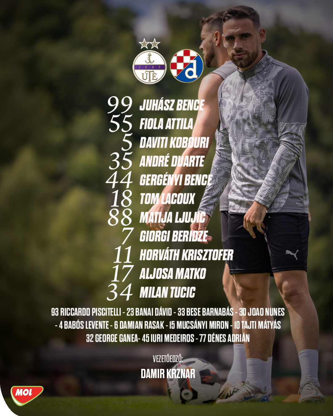 Juhász Bence és Fiola Attila is kezd a Dinamo ellen