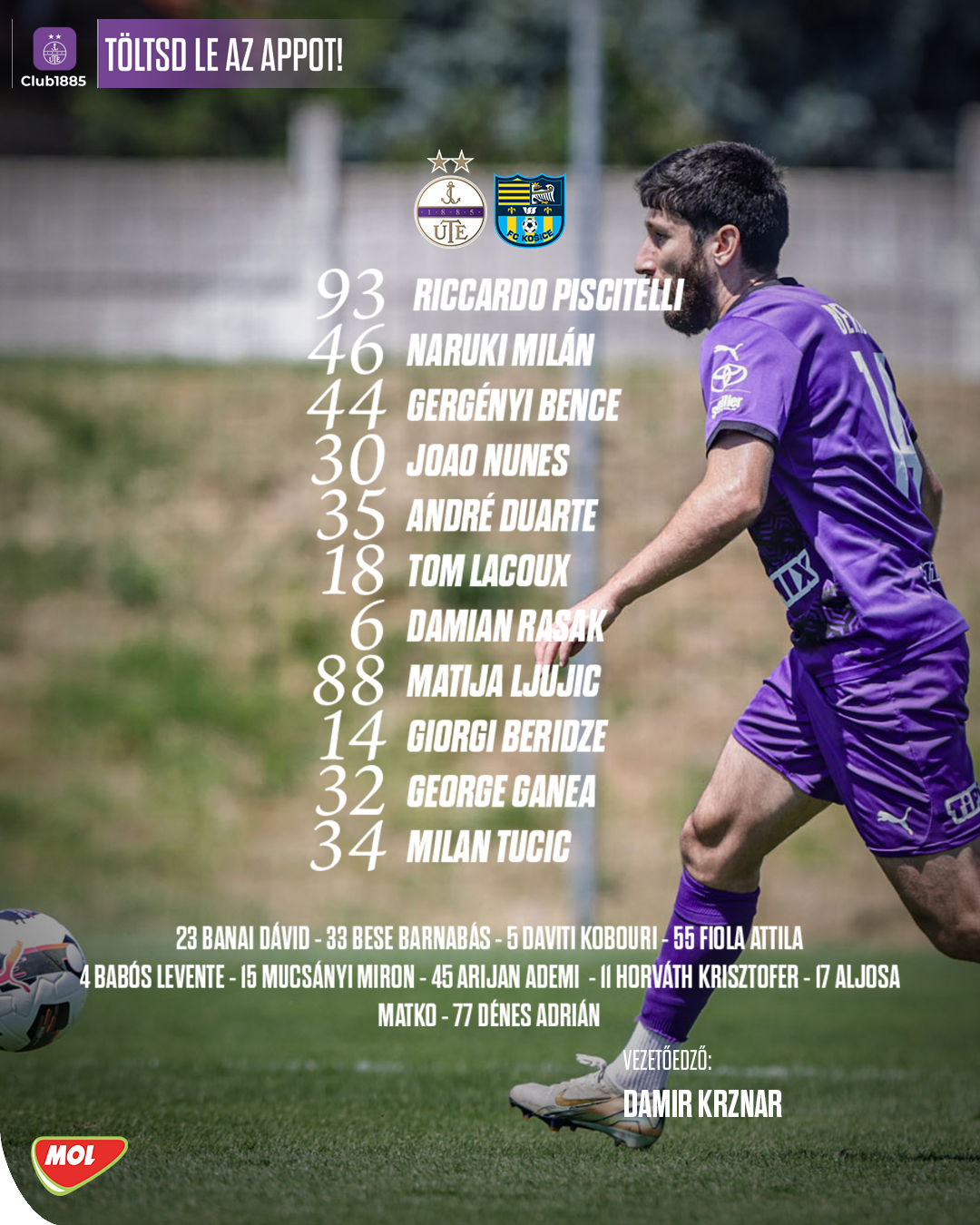 Kövesd élőben az FC Kosice elleni felkészülési mérkőzésünket!