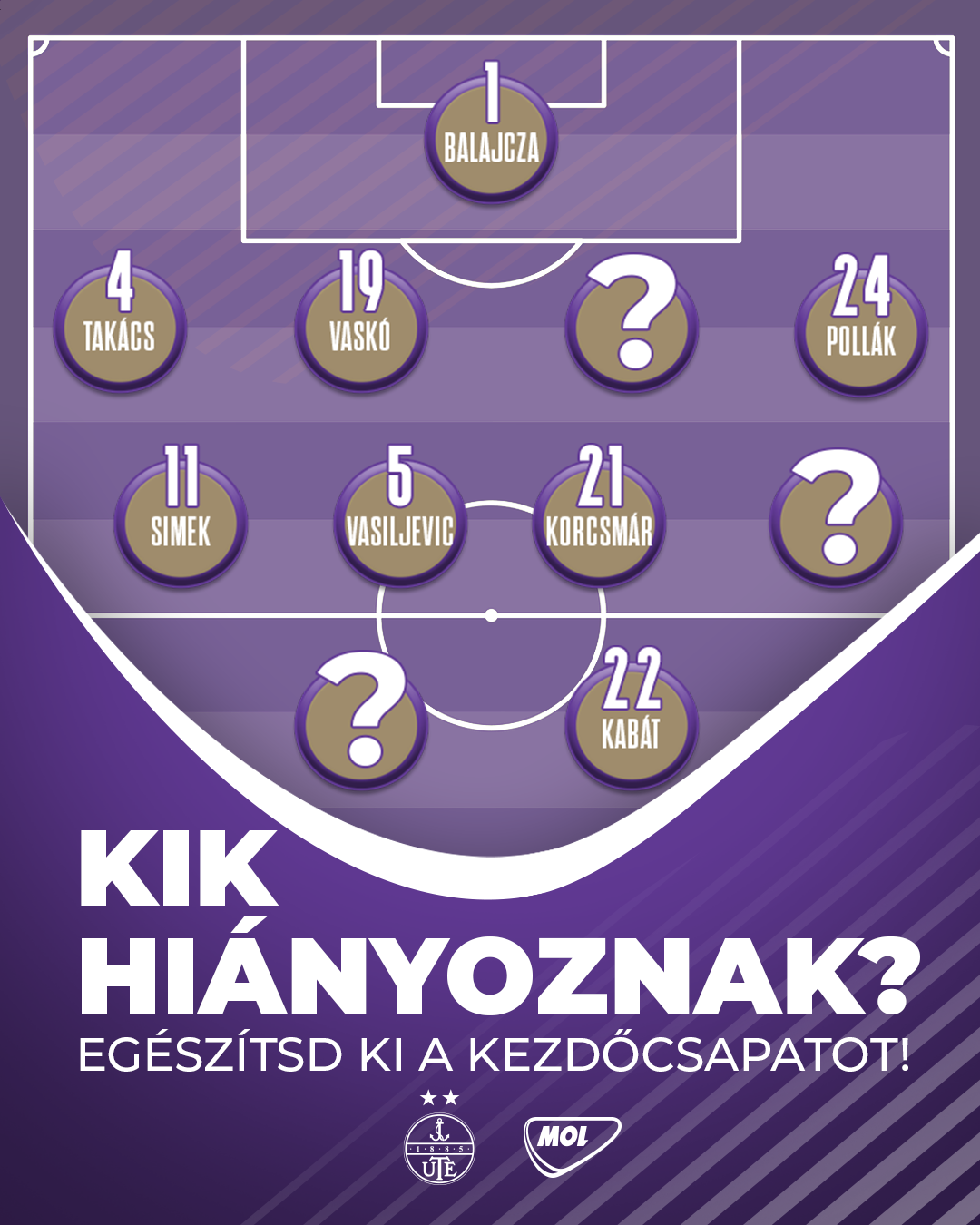 2010. 04. 30-án Kabát Péter góljával 1-0-s győzelmet arattunk az Üllői úton. 💜  Fel tudod idézni, hogy kik hiányoznak az akkori kezdőből? 🧐