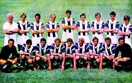 1970/71-es bajnokcsapat. Káposzta az alsó sorban balról a harmadik