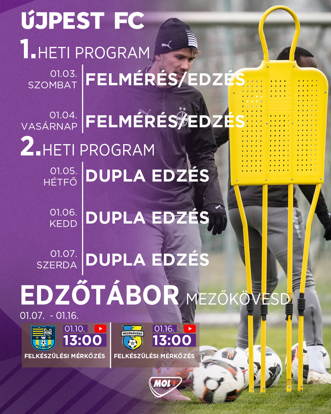 Íme az Újpest FC téli felkészülési menetrendje