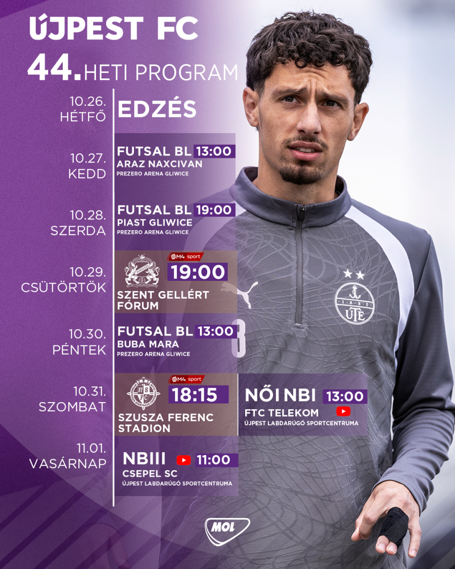 HETI PROGRAM – 10.26. – 11.01.