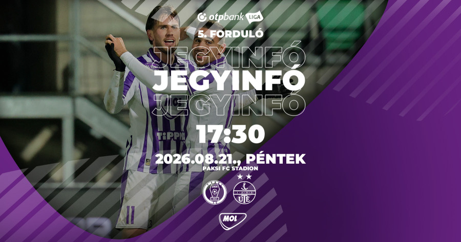 Jegyinfó a Paksi FC elleni bajnokira