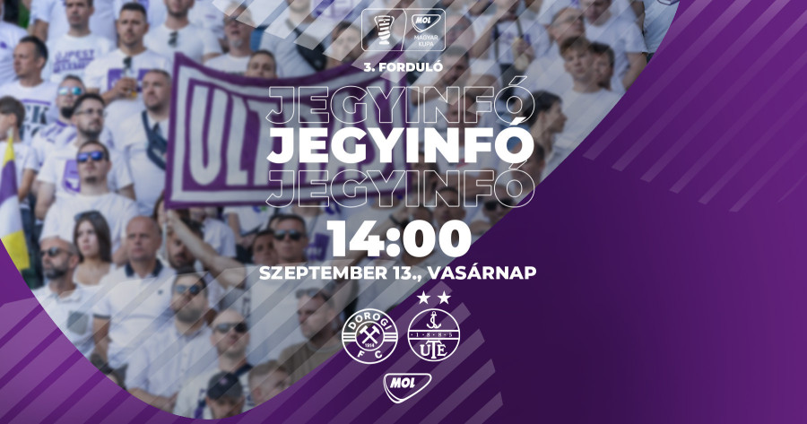 Jegyinformációk a Dorog elleni kupamérkőzésre