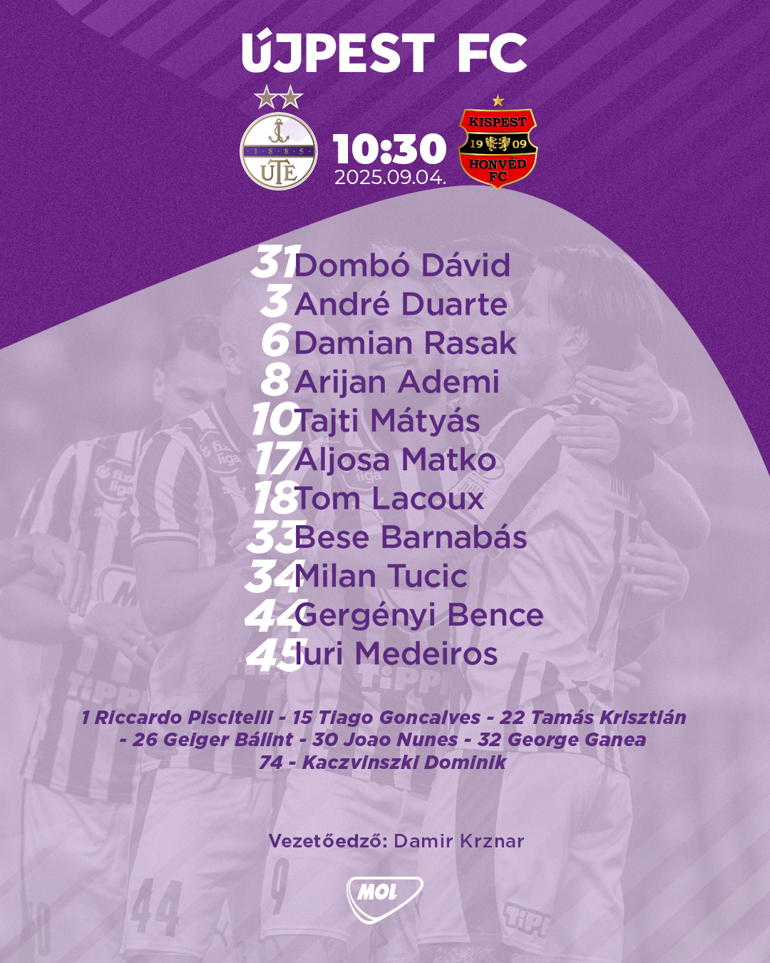 ÉLŐ – Újpest FC-Bp. Honvéd