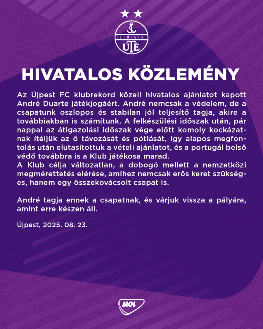 Hivatalos Közlemény